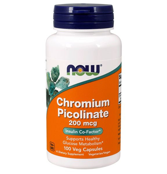 Хром Chromium Picolinate 200 mcg NOW (100 вег кап) #1