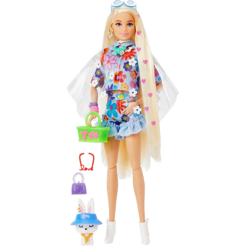 Кукла Mattel Barbie Экстра в одежде с цветочным принтом HDJ45 #1