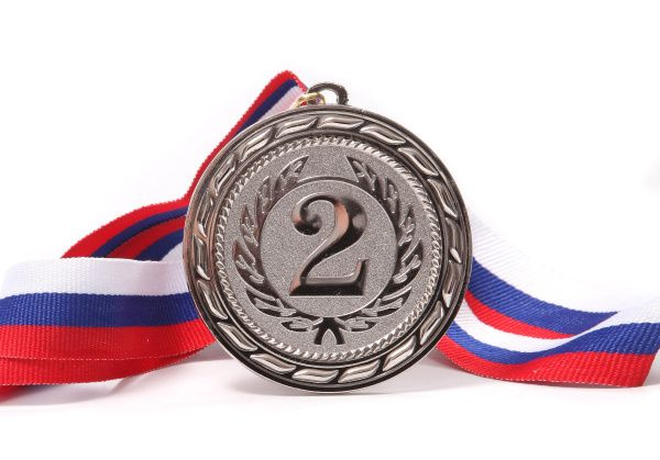 Медаль 2-е место D-70мм. Цвет-серебро. #1