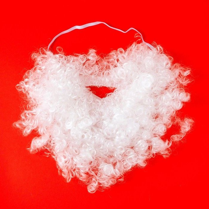 Новогодняя борода КНР "Дедушка Мороз", на резинке, 30х35х4 см  #1