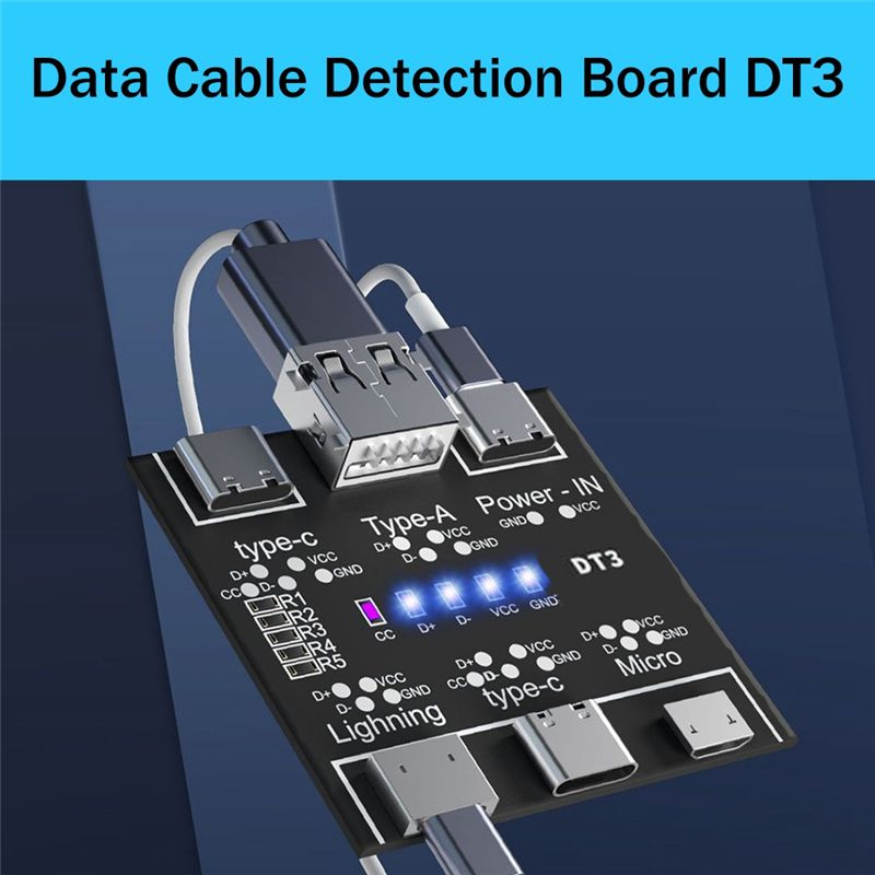 Плата обнаружения линии передачи данных USB для IOS Android Micro-USB Type-C Короткое замыкание Тестер #1