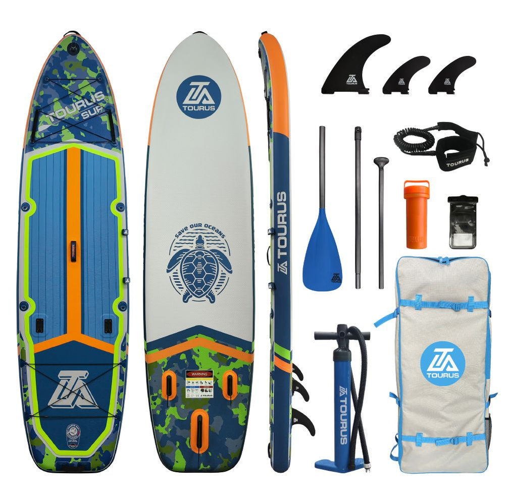 Надувная серфинг доска SUP board TOURUS 11.6 TS-AB01 (350х91х15 см) с рюкзаком, веслом, насосом и страховочным #1