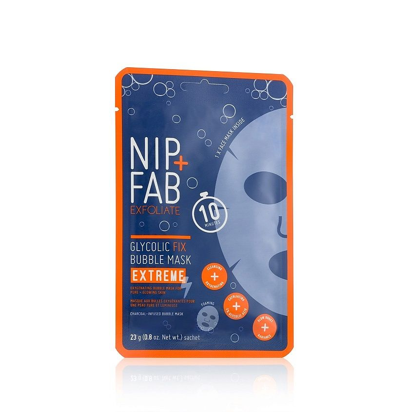 NIP&FAB Маска тканевая для лица с гликолевой кислотой и кислородом EXFOLIATE GLYCOLIC FIX BUBBLE MASK #1