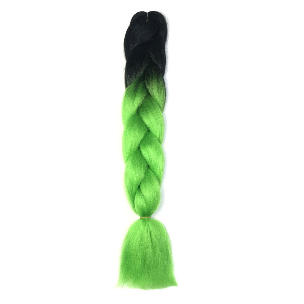 Канекалон-коса двухцветная, черно-зеленая B17, 60 см, 100 гр, 1 шт  #1