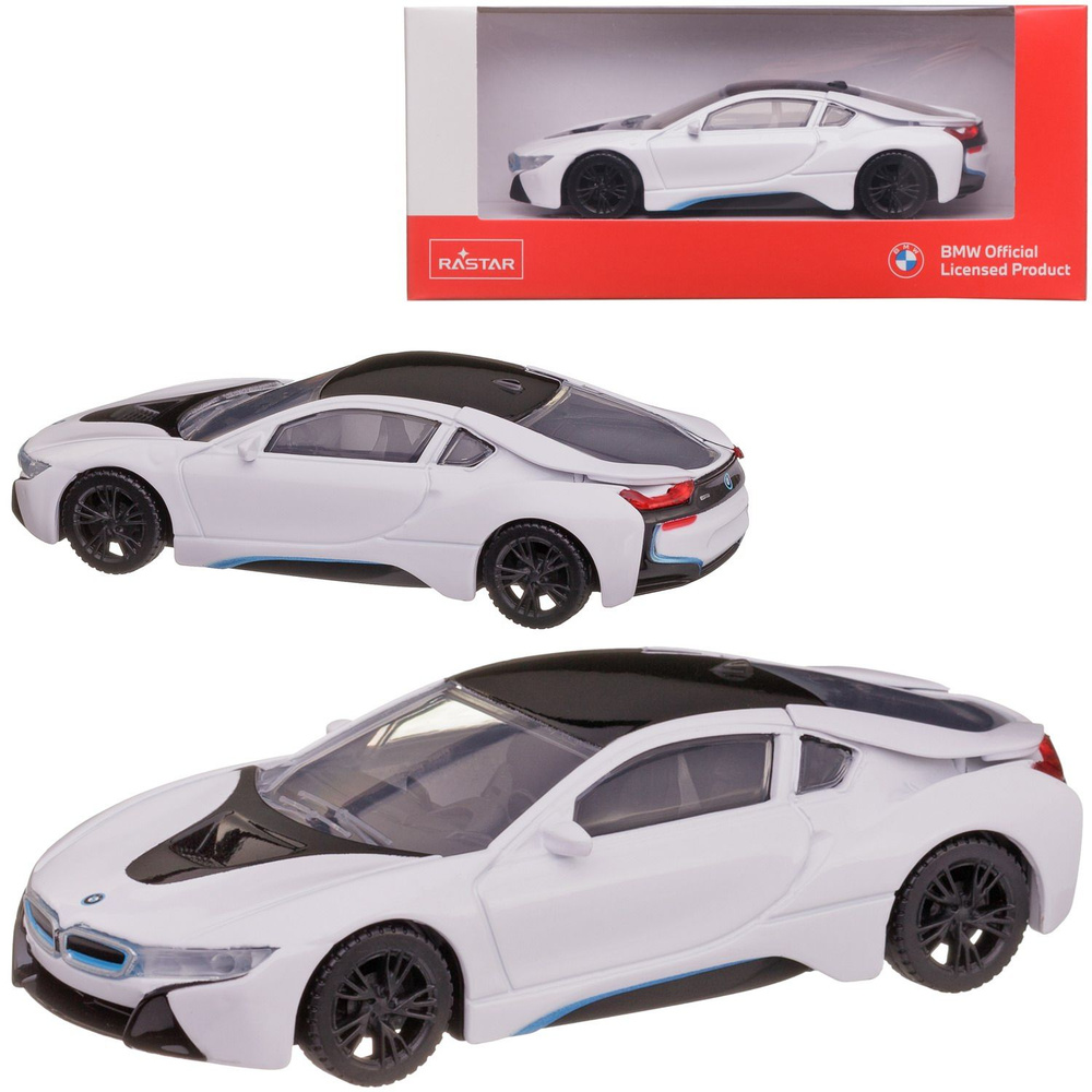 Машина металлическая 1:43 BMW i8, цвет белый #1