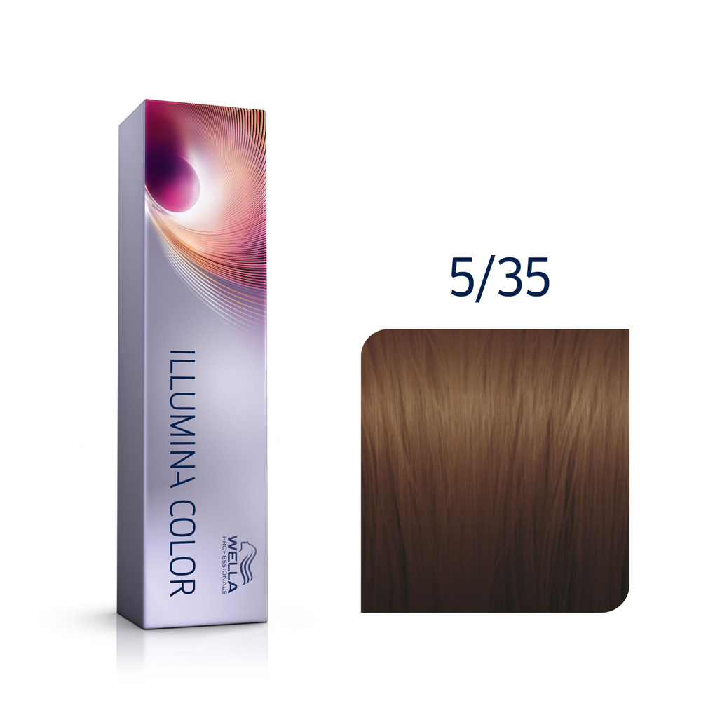 Wella Illumina Color Профессиональная стойкая крем-краска для волос 5/35 светло - коричневый золотисто #1