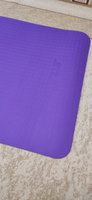 Коврик для йоги и фитнеса, спортивный гимнастический TPE, 173x61x0,5 см, фиолетовый/серый Starfit FM-201 #44, Татьяна З.