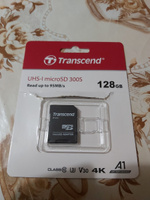 128 Гб Карта памяти Transcend 300S MicroSDXC + SD адаптер (TS128GUSD300S-A), UHS-I, U3 A1 #120, Черных Евгений