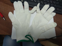 Перчатки нейлоновые рабочие садовые белые, 12 пар, 8M #7, Екатерина