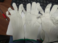 Перчатки нейлоновые рабочие садовые белые, 12 пар, 8M #6, Екатерина