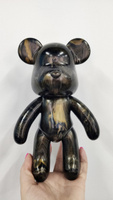 Набор для творчества Игрушка Медведь BearBrick 23 см для девочек, мальчиков и взрослых, краски флюид арт: черный, золотой, белый цвет #10, Anna K.