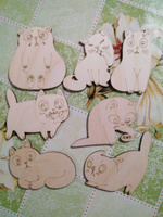 Фигурки раскраски, набор с магнитом, 7шт, "Озорные котики" / Подарочный набор для творчества деревянный, для мальчиков - девочек #26, Татьяна Ш.