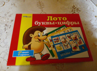 Развивающая игра Лото "Буквы-цифры", настольная игра для малышей, учим русский алфавит, развитие навыка счета, 48 пластиковых фишек + 6 карточек #2, Оксана