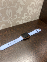 Cиликоновый ремешок для Apple Watch 38 40 41 мм, размер S/M, series 1-8 (для эпл вотч), голубой, Bandside #33, Геляна О.