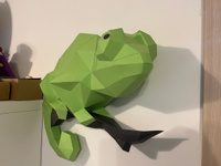 Подарочный набор для творчества бумажный 3д конструктор, полигональная модель оригами Хамелеон Леон #23, Сергей К.