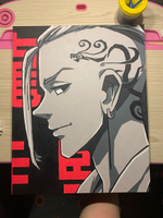 Дракен / Кен Рюгуджи Токийские мстители Аниме Раскраска картина по номерам на холсте с неоновой краской 40х50 #4, Елизавета М.