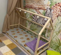 Кровать домик детская, массив (эмаль), 160х70, Монтессори натура #1, Мария Г.