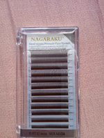 Ресницы для наращивания Nagaraku MIX 3D W - формы, готовые коричневые пучки C 0.07 Нагараку МИКС 8-15 мм #2, Лиана К.