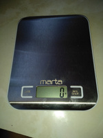 Весы кухонные MARTA MT-1646 электронные нерж. сталь, max 10 кг, белый жемчуг #8, Виктор П.