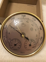 Барометр настенный с термометром и гигрометром THB9392G, золотистый #2, Сергей А.