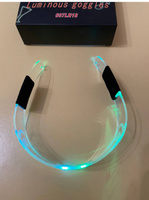 Очки неоновые киберпанк для селфи с led подсветкой / Светящиеся и прозрачные cyberpunk маска для вечеринки, тик тока и стрима со светодиодом #8, Дарья М.