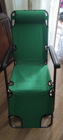 Кресло-шезлонг пляжный Green Days, 153х60х80 см, до 100 кг, складной, регулируемая спинка, зелёный, для дома/дачи/пляжа лежак, Порядок #8, Мария П.