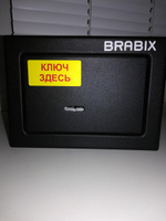 Сейф мебельный для денег и документов для дома и офиса, в шкаф Brabix SF-140KL, 140х195х140 мм, ключевой замок, черный #8, ПД УДАЛЕНЫ