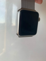 Металлический ремешок для умных смарт часов Apple Watch series 1-8 и Эпл Вотч SE Ultra 42-44-45-49 mm (milanese loop) / Ремешок миланская петля на магнитной застежке для часов Эпл, Серебристый #133, Екатерина А.