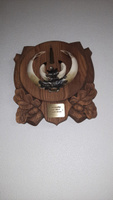 Медальон под трофеи "Крона" круг ветки дуба, под клыки кабана, ясень 25х28х2,5 см #1, Ольга Н.