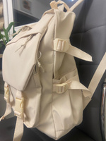 Рюкзак бежевый / молочный / рюкзак мужской / рюкзак женский / рюкзак унисекс / рюкзак школьный / городской / туристический / спортивный / рюкзак для ноутбука / для работы / для поездок / водоотталкивающая ткань / Beauty Bag #12, анна К.