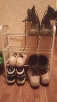Полка для обуви, обувница, этажерка Homsu, 4 яруса, Белый #17, Никита В.