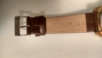 Кожаный ремешок для часов, Stailer, 20 мм, коричневый, с тиснением под аллигатора, стандартная длина #45, Маргарита М.