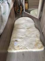 Коврик-шкура молочный из искусственного меха 60х90 см / Декоративный пушистый коврик из шкуры В стиле IKEA / В гостиную В спальню как в Икея #47, Ольга Т.