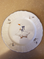 Набор тарелок на 2 персоны Глубокая 23 см Bernadotte, Декор Гуси набор посуды #8, Галина М.