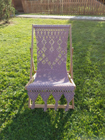 Складной шезлонг для улицы, дома и дачи (бук, серая ткань) / садовое кресло из дерева #2, Анна Е.
