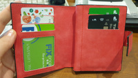 Кошелек женский маленький из эко кожи бумажник для банковских карт и документов портмоне красный на молнии и кнопке кредитница женская Loveracchi #8, Мария Е.