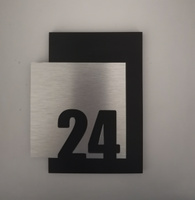 Цифры на дверь квартиры, табличка самоклеящаяся номер 24, 15х12см, царапанное серебро #3, Алина А.