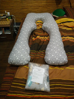 Подушка для беременных для сна анатомическая,150х70 см, сердечки на сером, съемная наволочка на молнии + Подарок подушка для кормления Texxet #5, Александр Я.