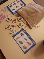 Развивающая настольная игра деревянное лото "Транспорт", развиваем внимательность и кругозор, учим транспорт, в наборе 36 крупных фишек, 6 карточек и мешочек #1, Дарья М.