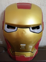 Светящаяся карнавальная маска "Железный Человек" золотая / Сувенирная для детей и взрослых / Аксессуары для праздников и косплея из Marvel Comics, Мстители , Iron Man #54, Елена С.