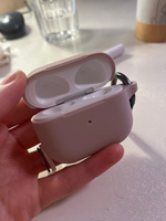 Ультратонкий силиконовый чехол для наушников Apple AirPods 3 / кейс для наушников Эпл Аирподс 3 / светло-розовый с карабином #20, Марина Г.