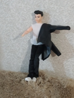 Шарнирная кукла мальчик Модный Кен в черной кожаной куртке с замком, 30 см, кукла мужчина, друг Барби #60, Наталья Ч.