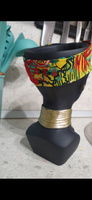 Статуэтка из гипса ваза кашпо голова Африканки чёрного цвета #29, Юлия Ш.