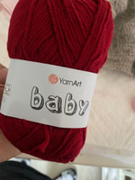 Пряжа детская YarnArt Baby (ЯрнАрт Бэби) акриловая 1 моток, Цвет 3024 темно-красный, 150 м 50 грамм #39, Martirosyan M.