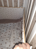 Бортики для детской кровати со съемным чехлом /Тонкий дышащий борт в детскую кроватку/ бампер #31, Эльза к.