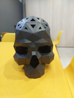 Подарочный набор для творчества бумажный 3д конструктор, полигональная модель оригами 3D-LED Череп #29, Софья