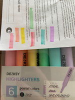Набор маркеров текстовыделителей 6 штук, пастельные цвета / для рисования и письма со скошенным наконечником DENKSY #11, Диана Р.