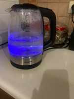 Чайник электрический MARTA MT-1098 стеклянный с подсветкой, черный жемчуг #4, Юлия Л.
