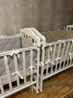 Бортики в кроватку для новорождённых стеганые MamiBro, 100% хлопок, 60х30 см - 2 шт, 120х30 см - 2 шт, темно серый #97, Юлия К.