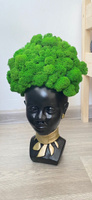 Статуэтка из гипса ваза кашпо голова Африканки чёрного цвета #27, Алина Ш.